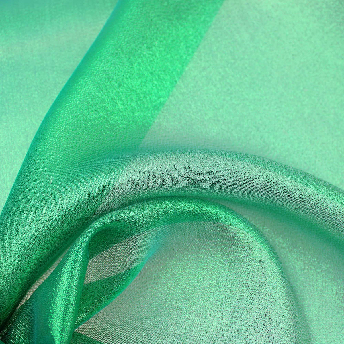 shimmery lightweight see through durable organza fabric Green