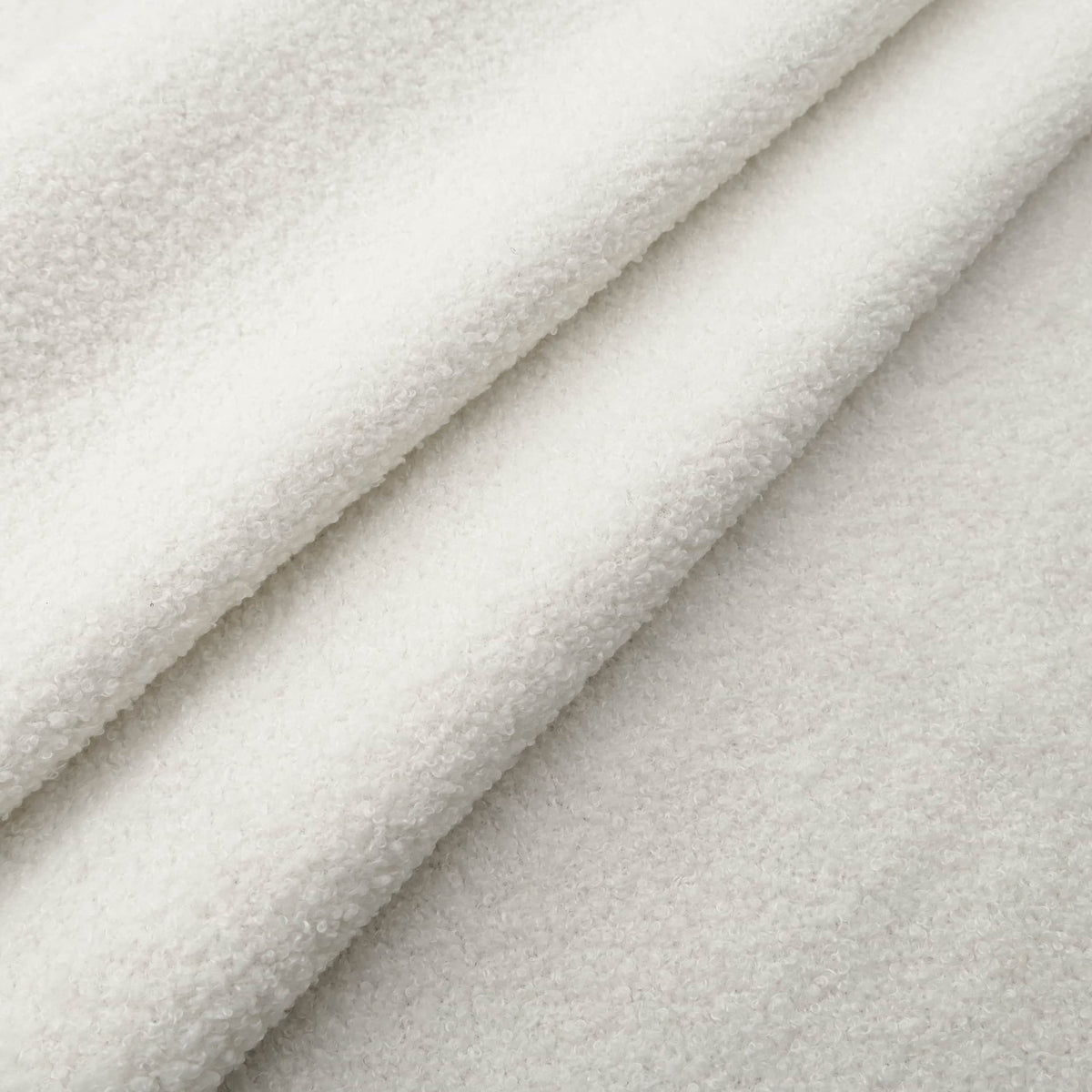 soft sheep wool feel curly tiny boucle furnishing fabric Ecru