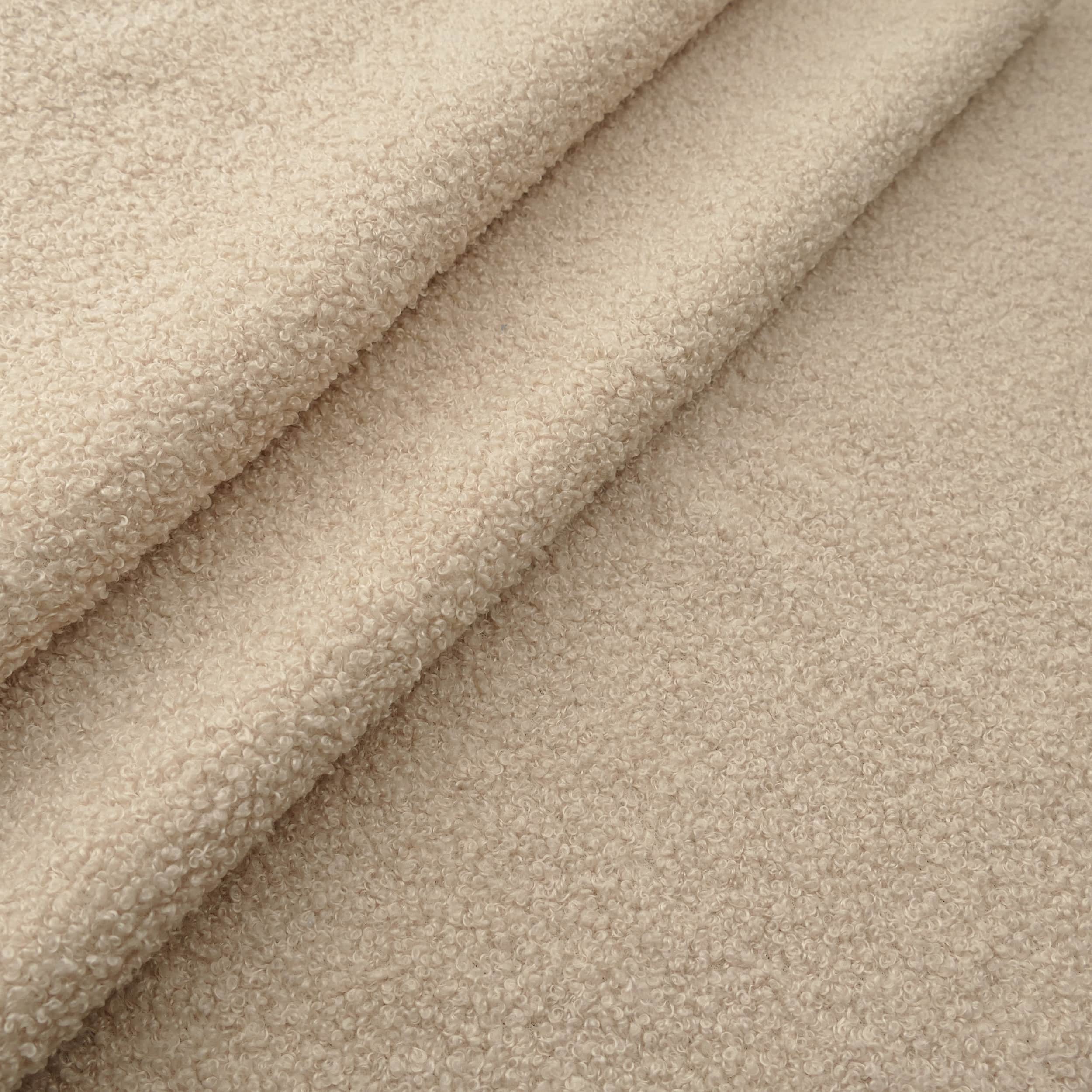 Micro Boucle Curled Sheep Wool Look - Natural – Lullabee Fabrics