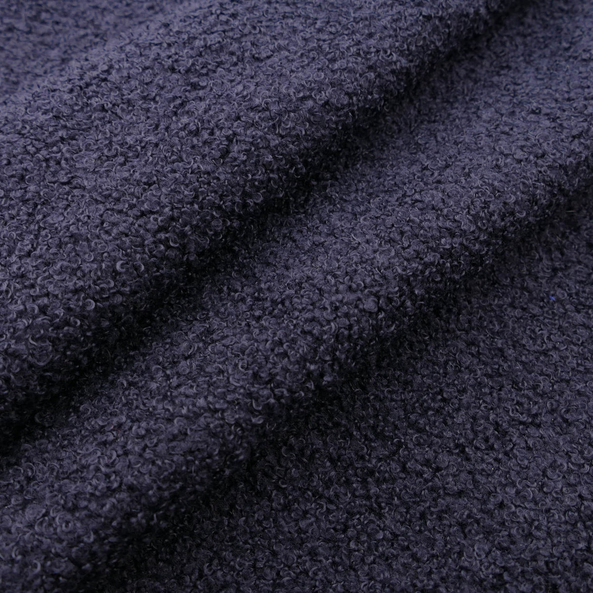 soft sheep wool feel curly tiny boucle furnishing fabric Navy
