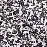 Monochrome Vintage Flowers on Cotton Poplin Print Dressmaking Fabric Material Kids OEKO TEX Women Woven Quilting Pure Print Soft Floral  White
