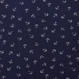 Nautical Small Anchor Cotton Jersey Print Dressmaking Fabric Material Kids OEKO TEX Jersey Stretch spandex Pyjamas women Knit soft kids childrenswear boys sea ocean boat  Navy