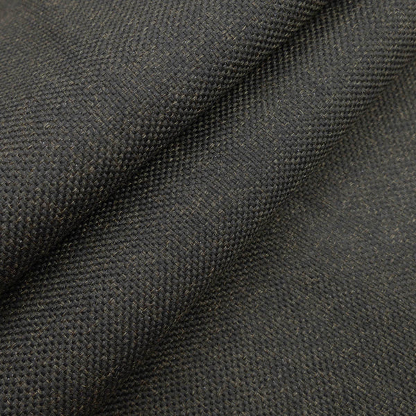 woollen linen look basketweave furnishing fabric Black Gold