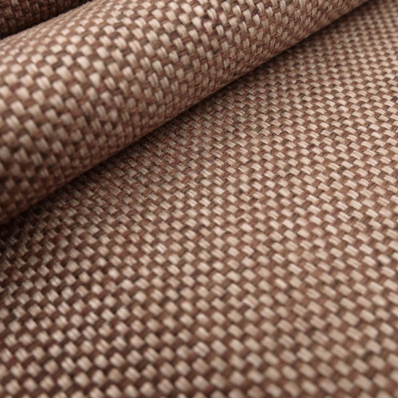 woollen linen look basketweave furnishing fabric Cocoa Nib