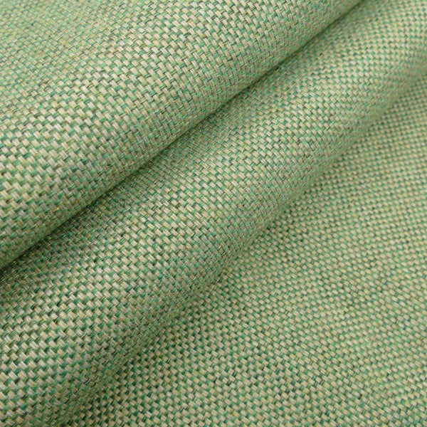 woollen linen look basketweave furnishing fabric Green Gold