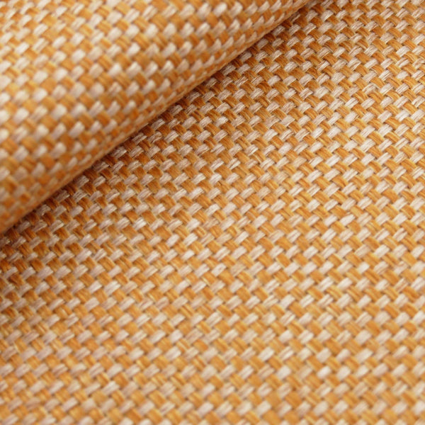 woollen linen look basketweave furnishing fabric Honeycomb