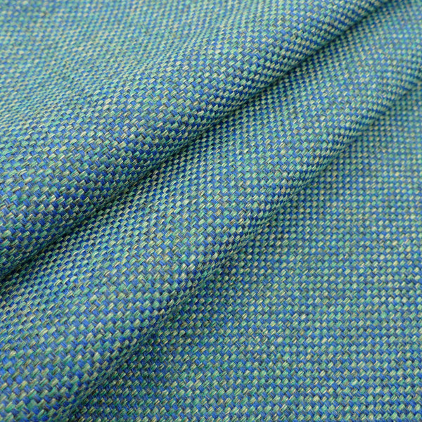 woollen linen look basketweave furnishing fabric Mauritian Sea