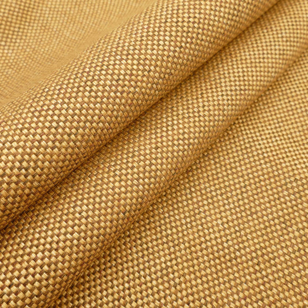 woollen linen look basketweave furnishing fabric Peanut Butter
