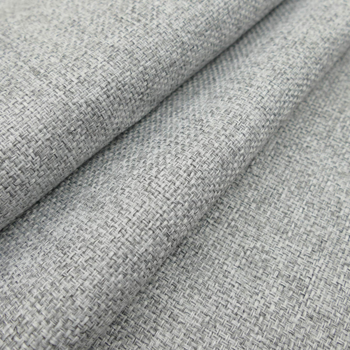 woollen linen look basketweave furnishing fabric Silver Grey