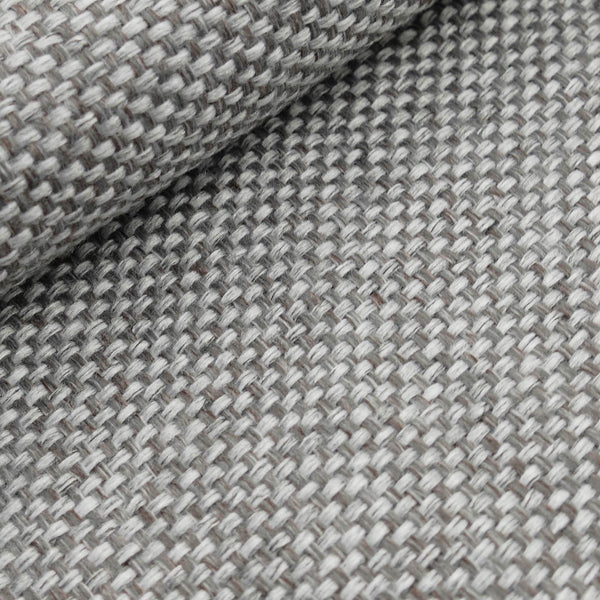 woollen linen look basketweave furnishing fabric Slate Grey