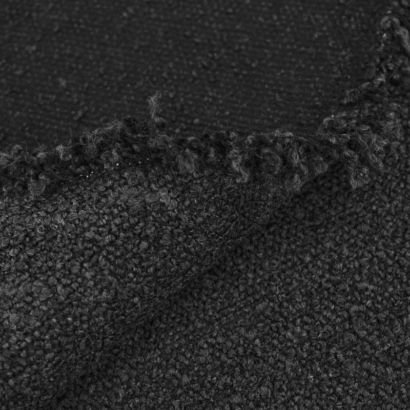 Boucle Tweed Coating Black Upholstery Home Furnishing Fabric Black