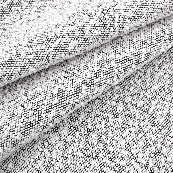 Boucle Tweed Coating White Upholstery Home Furnishing Fabric White On Black