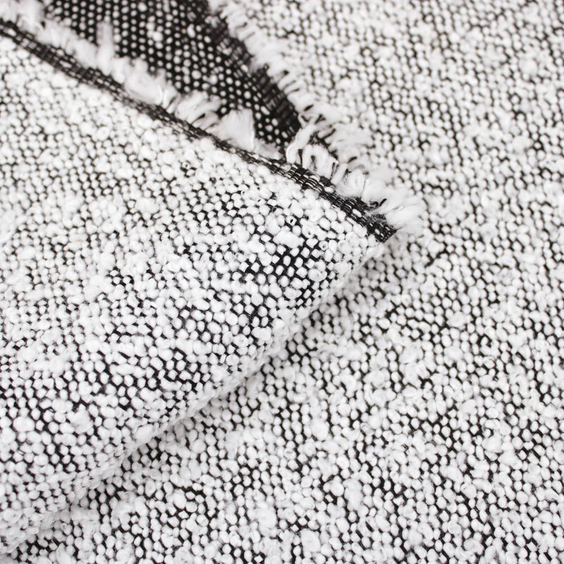 Boucle Tweed Coating White Upholstery Home Furnishing Fabric White On Black