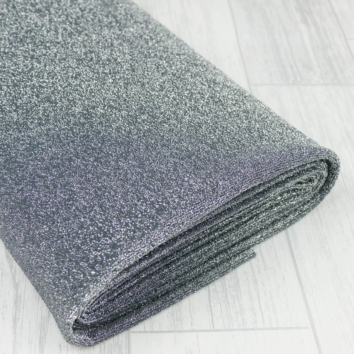 4 way stretch knitted sparkling lurex dressmaking fabric Charcoal