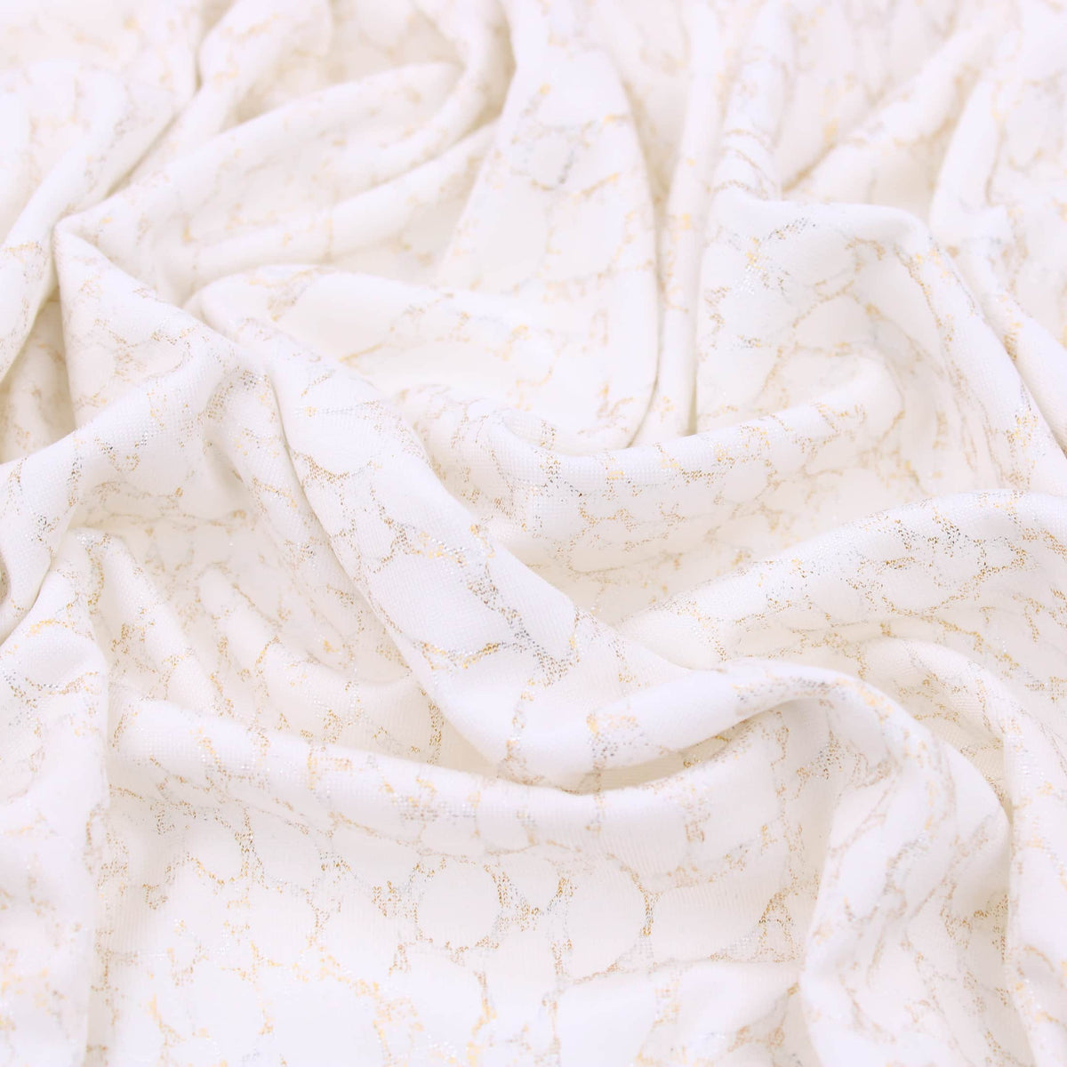 single knit syntethic jersey in gold and white