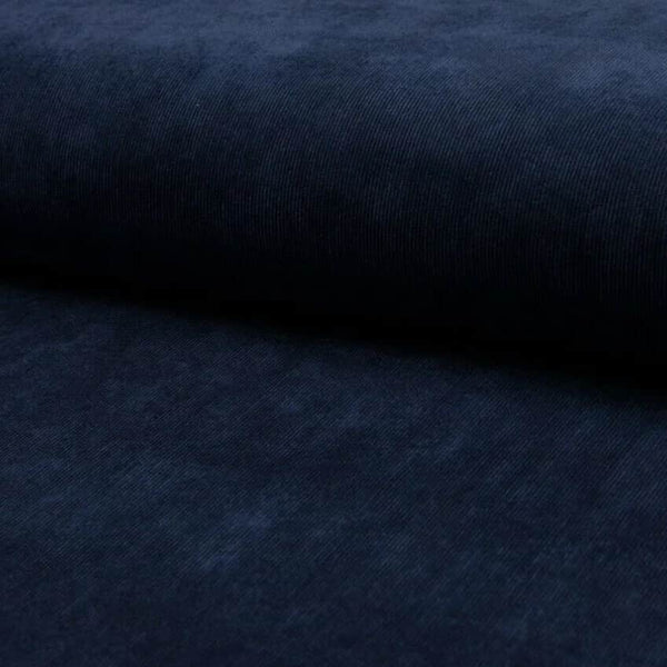 soft stretch cotton 21 wale corduroy dressmaking fabric Navy