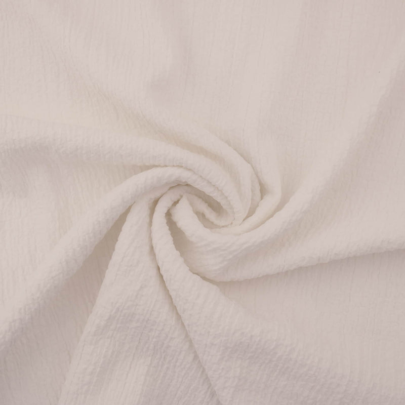 Plain Rayon Seersucker Dressmaking Fabric Material Solid Ruched Viscose Polyester Pattern Lightweight Solid Summer Spring Women Off-White