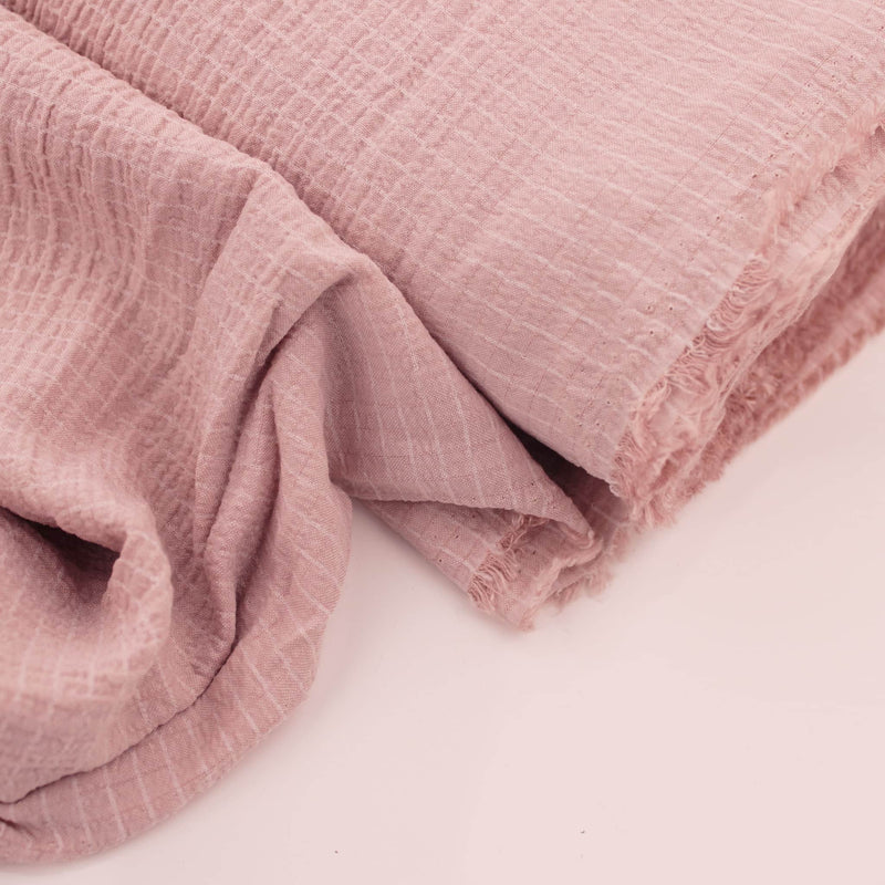 Plain Rayon Seersucker Dressmaking Fabric Material Solid Ruched Viscose Polyester Pattern Lightweight Solid Summer Spring Women Old Pink