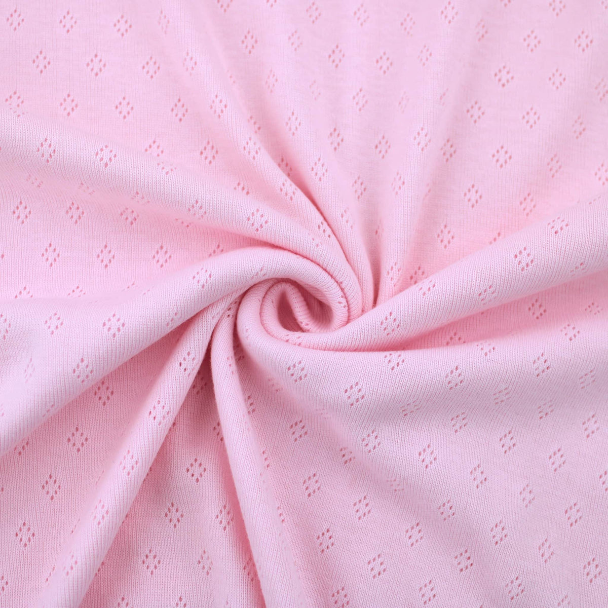 Pointelle Diamond Cotton Jersey Cardigan jumper lightweight cutout fabric material stretch oeko text openwork fine dressmaking blanket baby childrenswear women OEKO TEX Light Pink