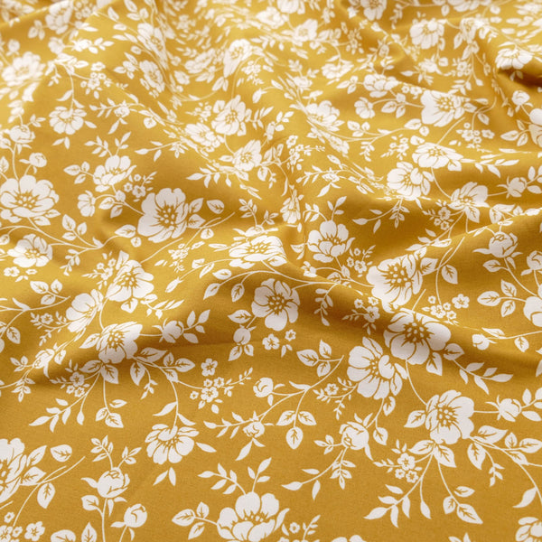 light woven pure cotton dressmaking women fabric Mustard