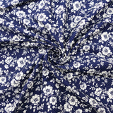 light woven pure cotton dressmaking women fabric Navy