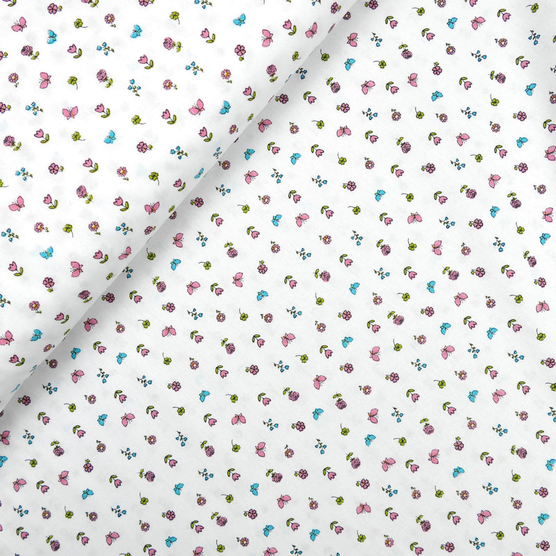 soft lightweight pure cotton poplin dressmaking fabric White