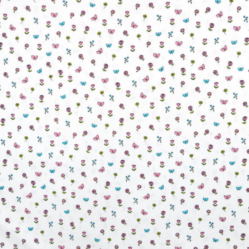 soft lightweight pure cotton poplin dressmaking fabric White