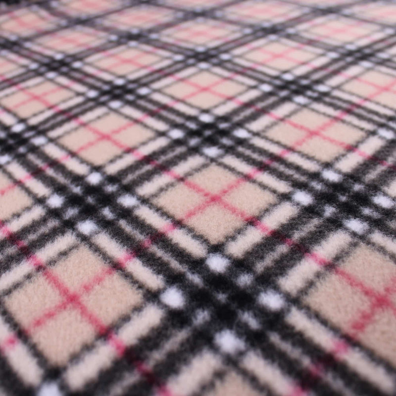 smooth soft anti-pill polar fleece kids pets fabric Beige Tartan