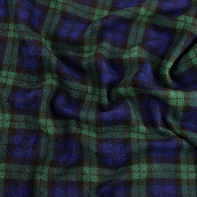 smooth soft anti-pill polar fleece kids pets fabric Green Tartan