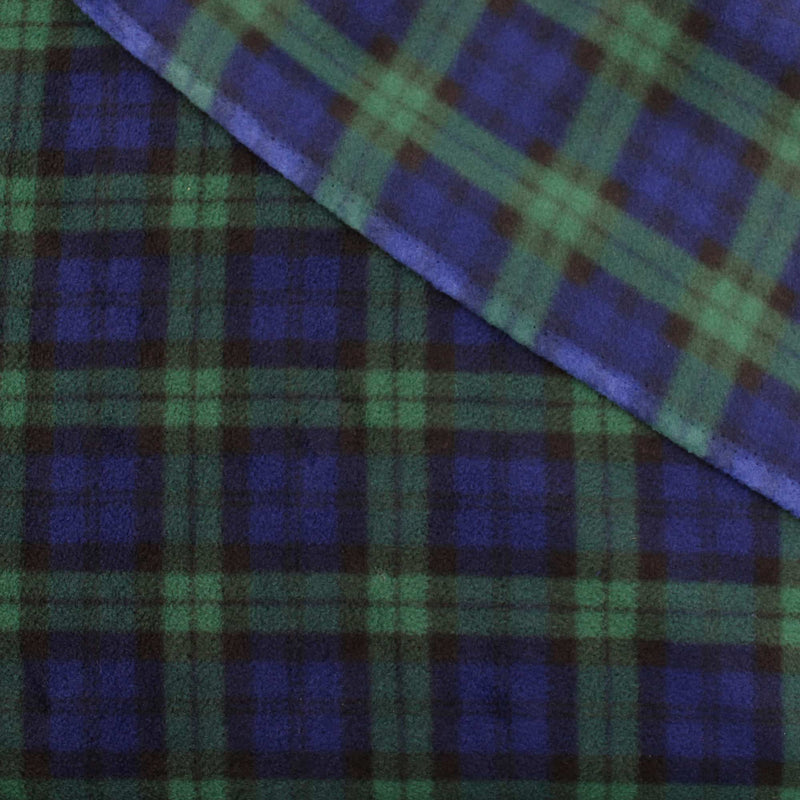 smooth soft anti-pill polar fleece kids pets fabric Green Tartan