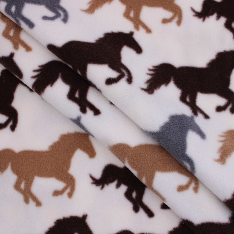 smooth polar anti pill fleece kids pets craft fabric Horses