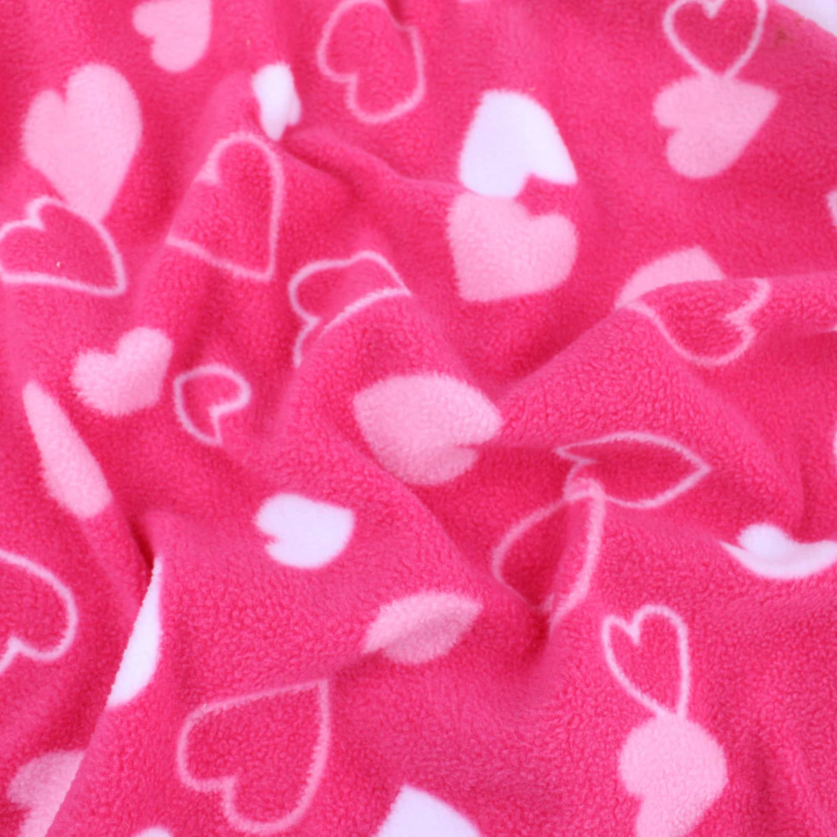 smooth polar anti pill fleece kids pets craft fabric Pink Hearts