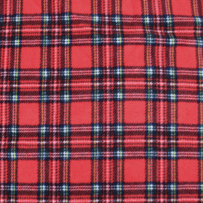 Printed Smooth Anti-Pill Polar Fleece - Red Tartan