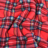 Printed Smooth Anti-Pill Polar Fleece - Red Tartan