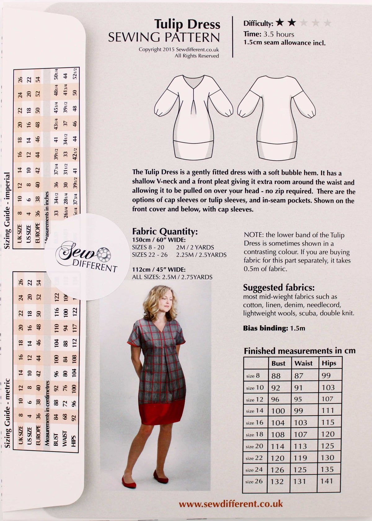 Tulip Dress Fabric Sewing Pattern - By Sew Different