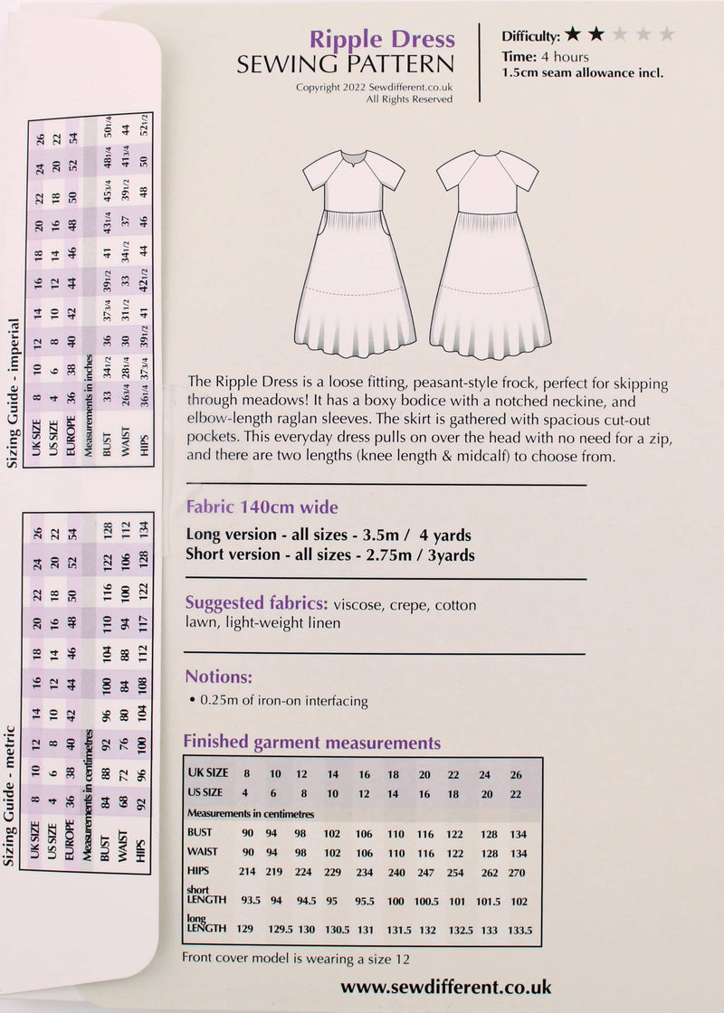 Ripple Dress Fabric Sewing Pattern - By Sew Different – Lullabee Fabrics