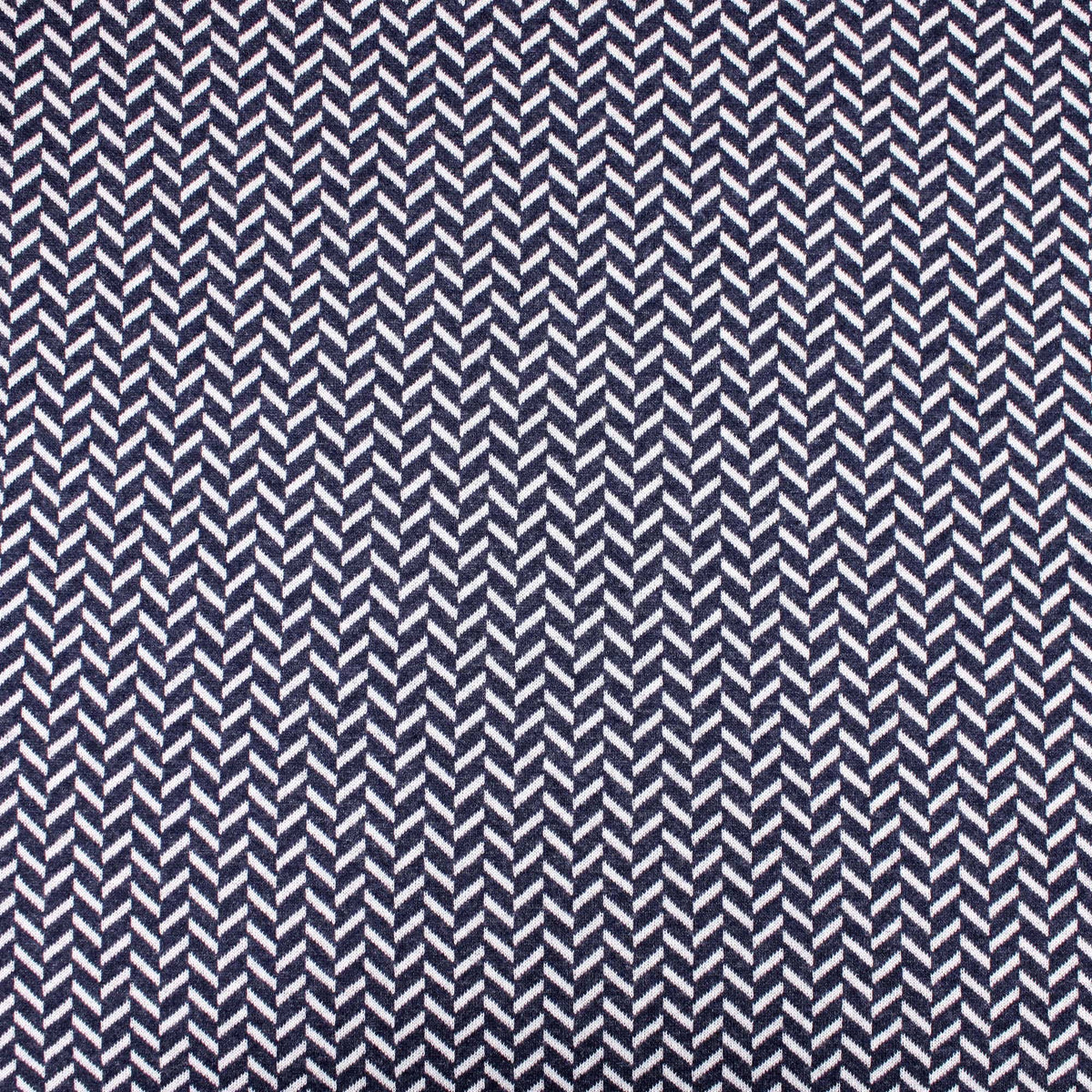 Recycled Cotton Melange Herringbone Knitted Jacquard Stretch Pattern Fabric Material  Dressmaking Cardigan Soft Warm Sweater Navy