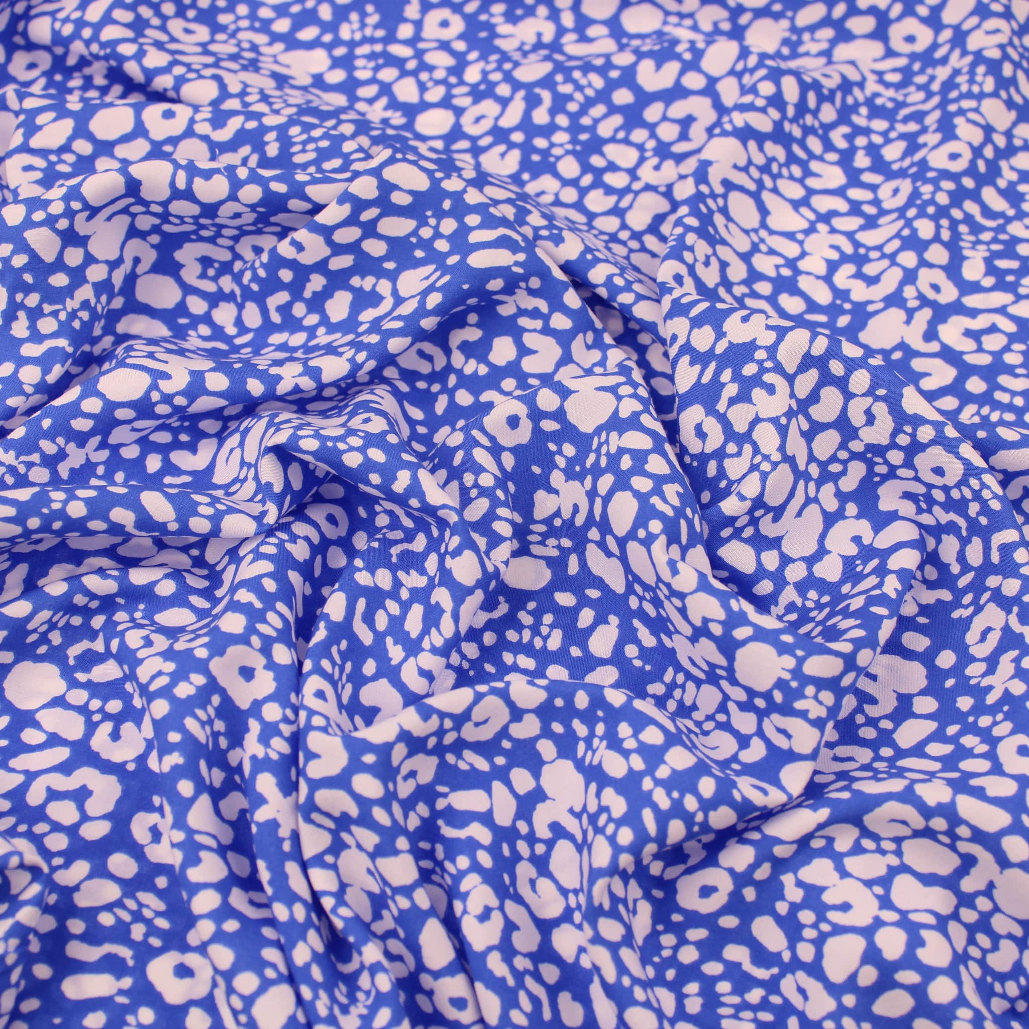 Royal Leopard Spots Viscose - Royal Blue – Lullabee Fabrics