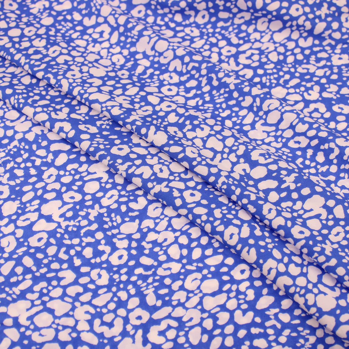 Royal Blue Leopard Spots Viscose Rayon Animal Print Soft Pattern Dressmaking Women Dress Fabric Material  Royal Blue