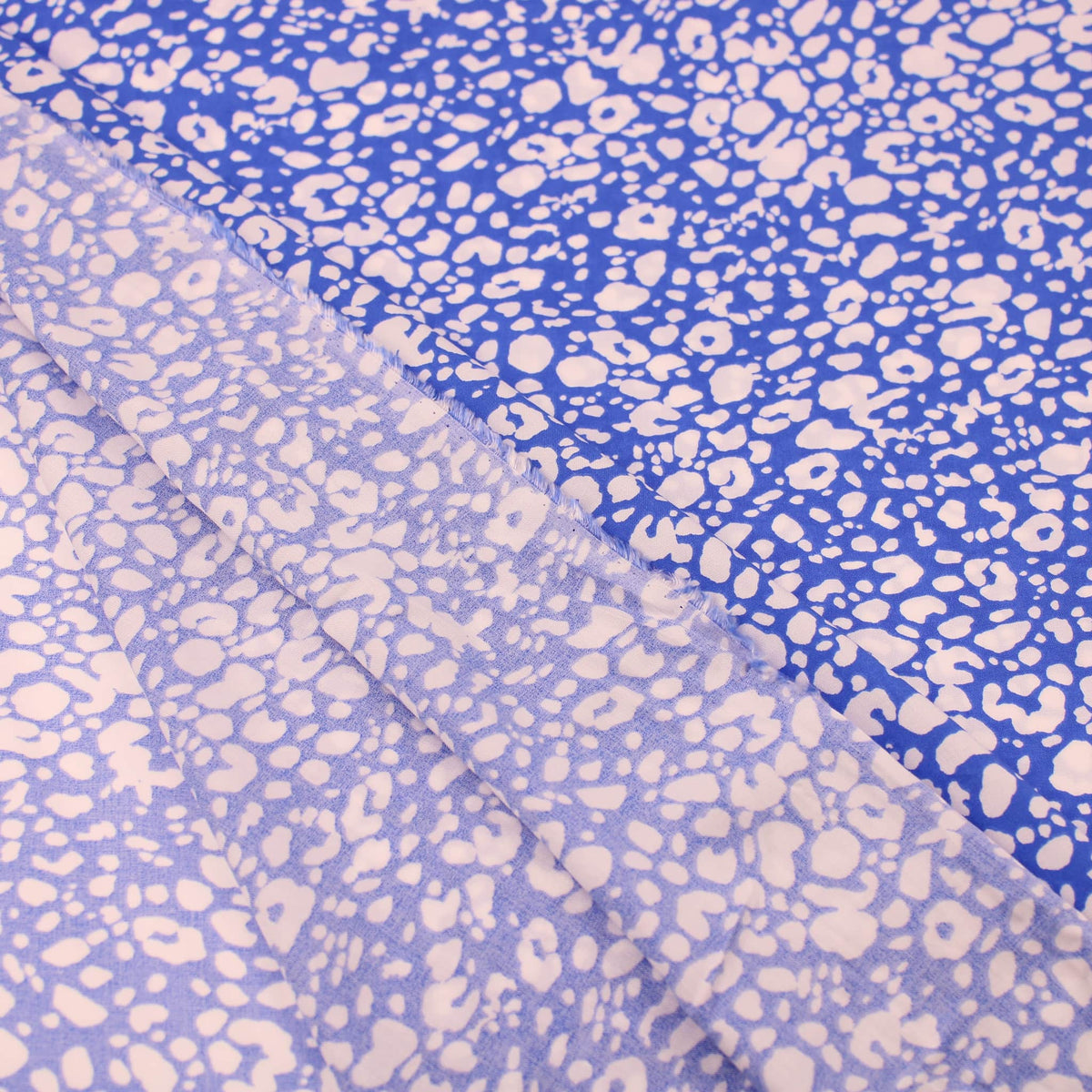Royal Blue Leopard Spots Viscose Rayon Animal Print Soft Pattern Dressmaking Women Dress Fabric Material  Royal Blue