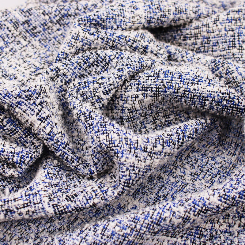 textured boucle in sparkling blue