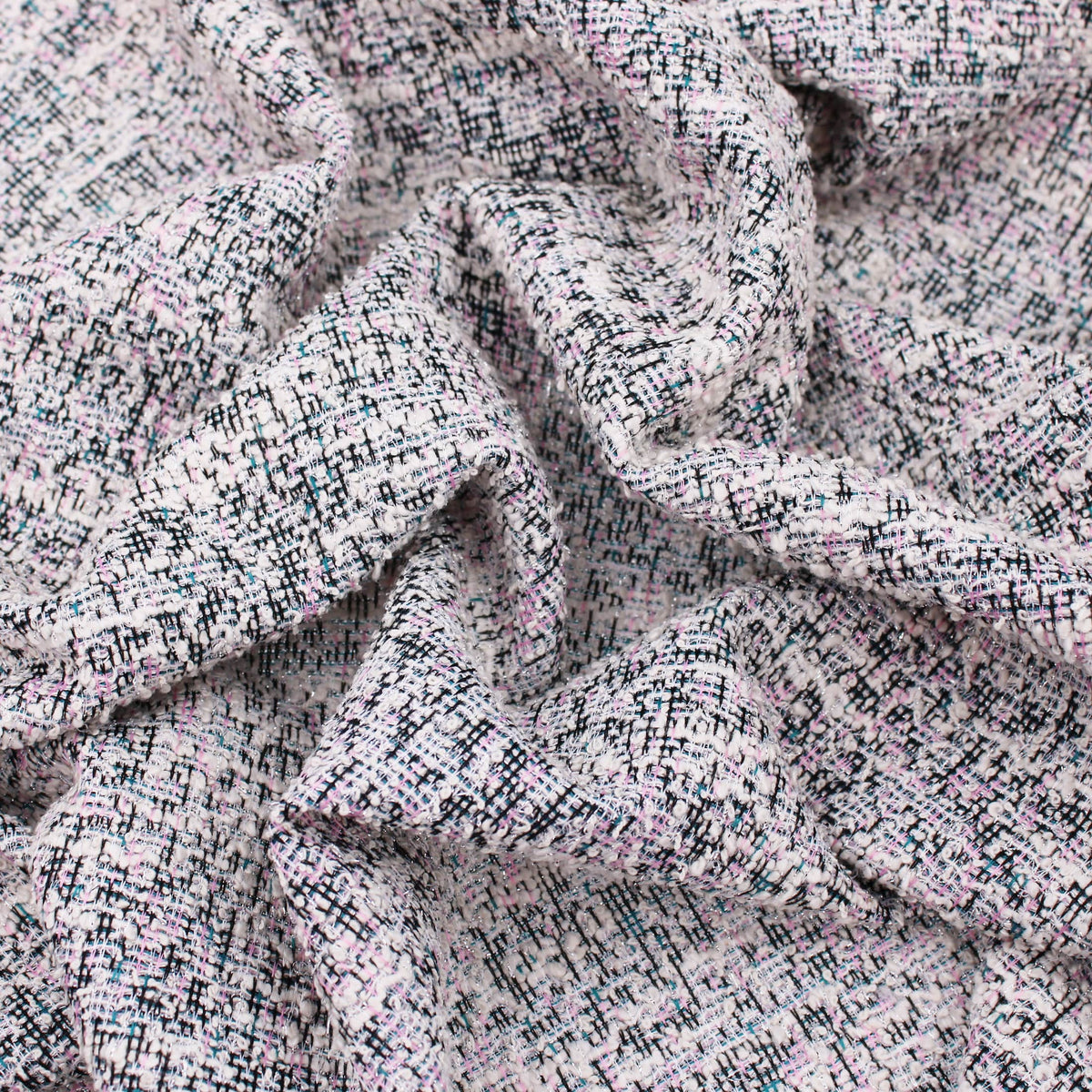 textured boucle in sparkling rose