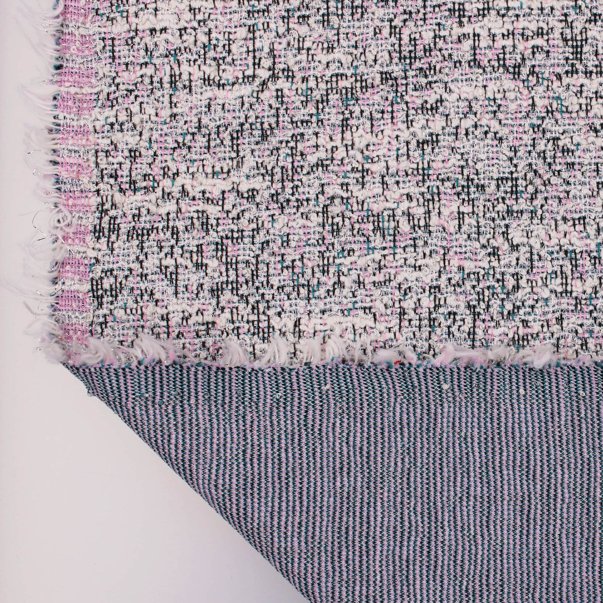 textured boucle in sparkling rose