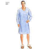 Simplicity Men's Classic Pajamas & Robe Sewing Pattern S1021