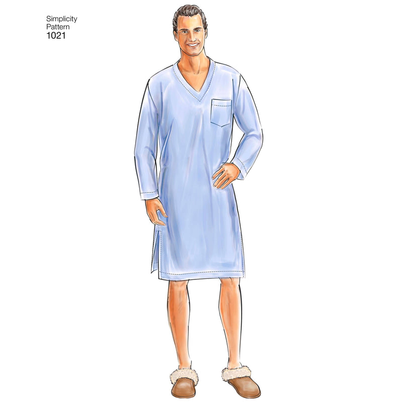 Simplicity Men's Classic Pajamas & Robe Sewing Pattern S1021