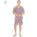 Simplicity Men's Classic Pajamas & Robe Sewing Pattern S1021