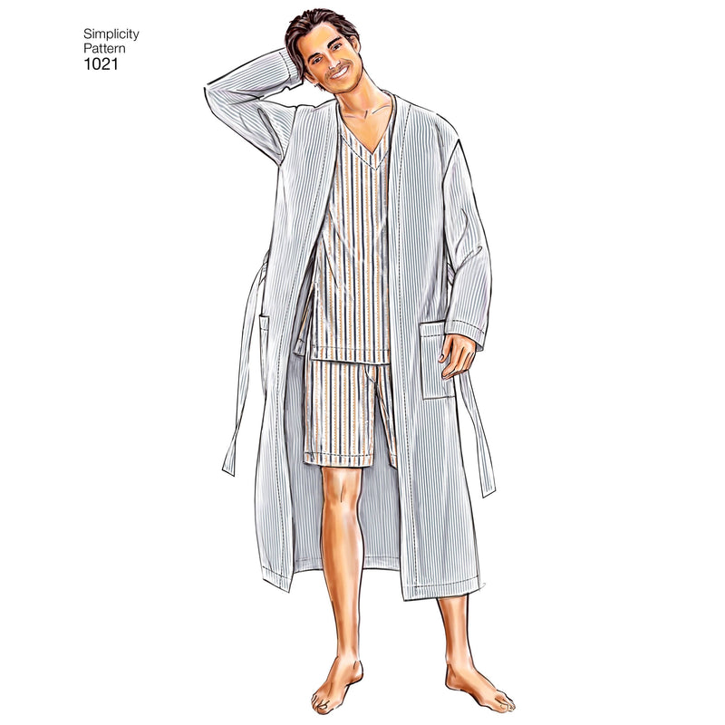 Simplicity Men's Classic Pajamas & Robe Sewing Pattern S1021