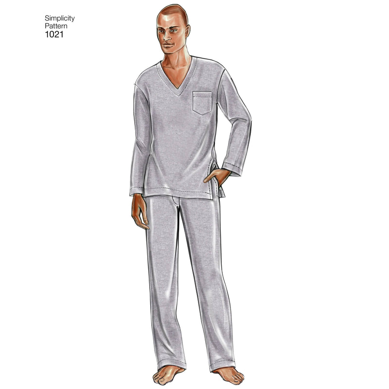 Simplicity Men's Classic Pajamas & Robe Sewing Pattern S1021