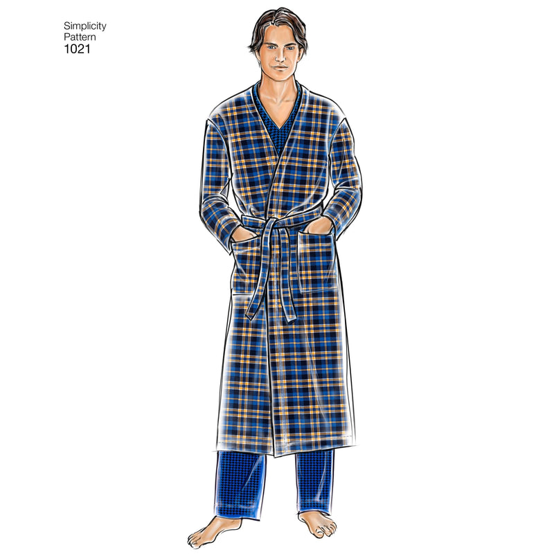 Simplicity Men's Classic Pajamas & Robe Sewing Pattern S1021