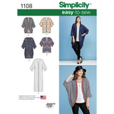 Simplicity Women's Kimono's in Different Styles Sewing Pattern S1108